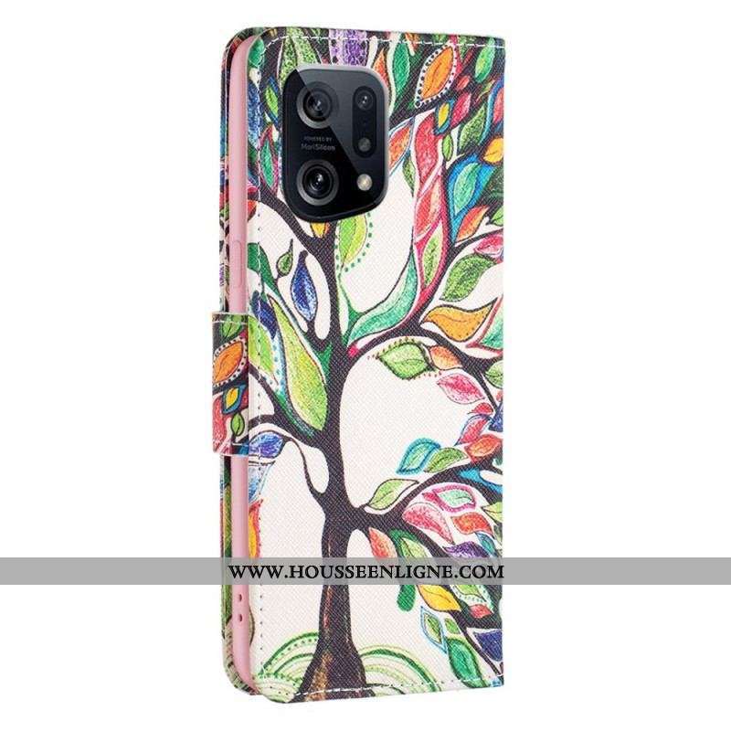 Housse Oppo Find X5 Peinture Arbre
