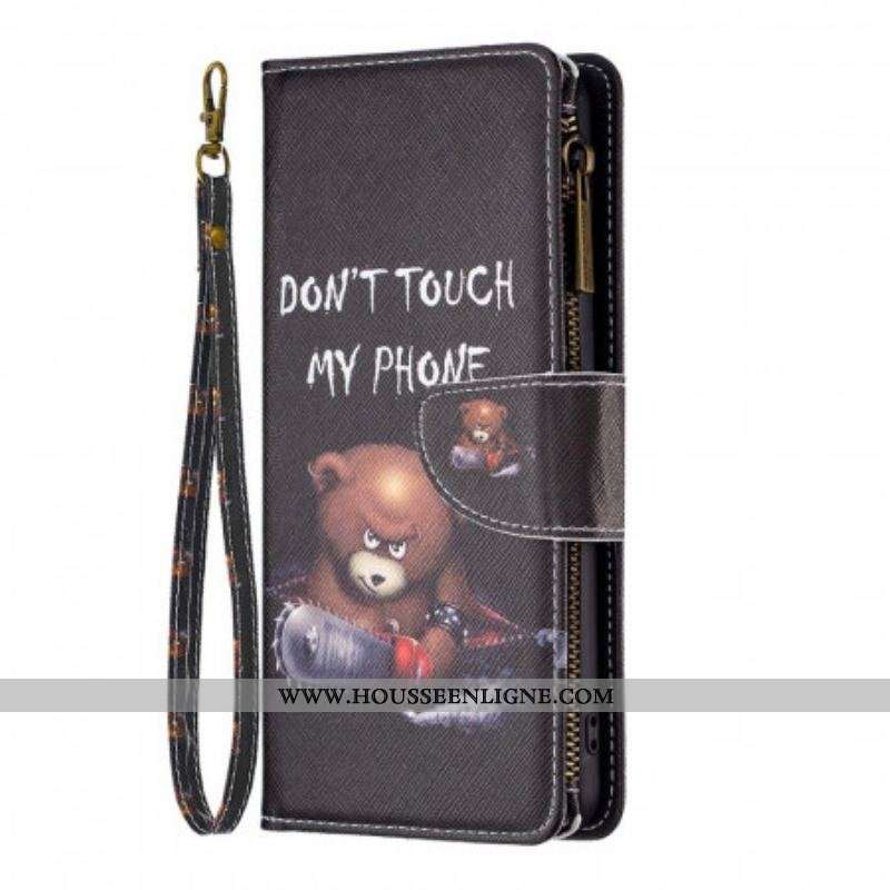 Housse Oppo Find X5 Poche Zippée Ours