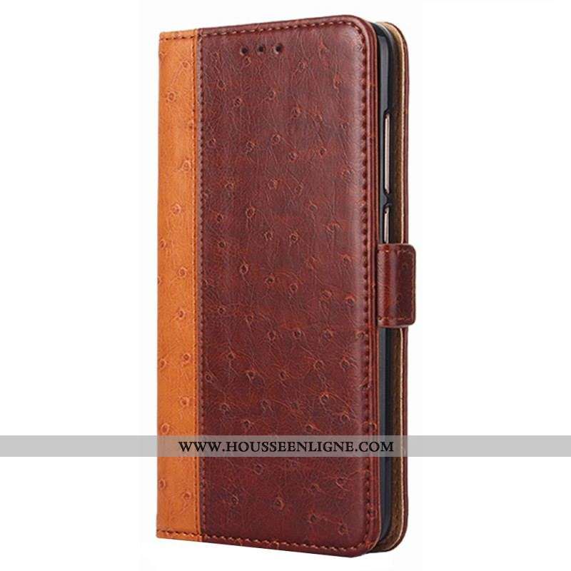Housse Oppo Find X5 Pro Bicolore Texture Peau d'Autruche