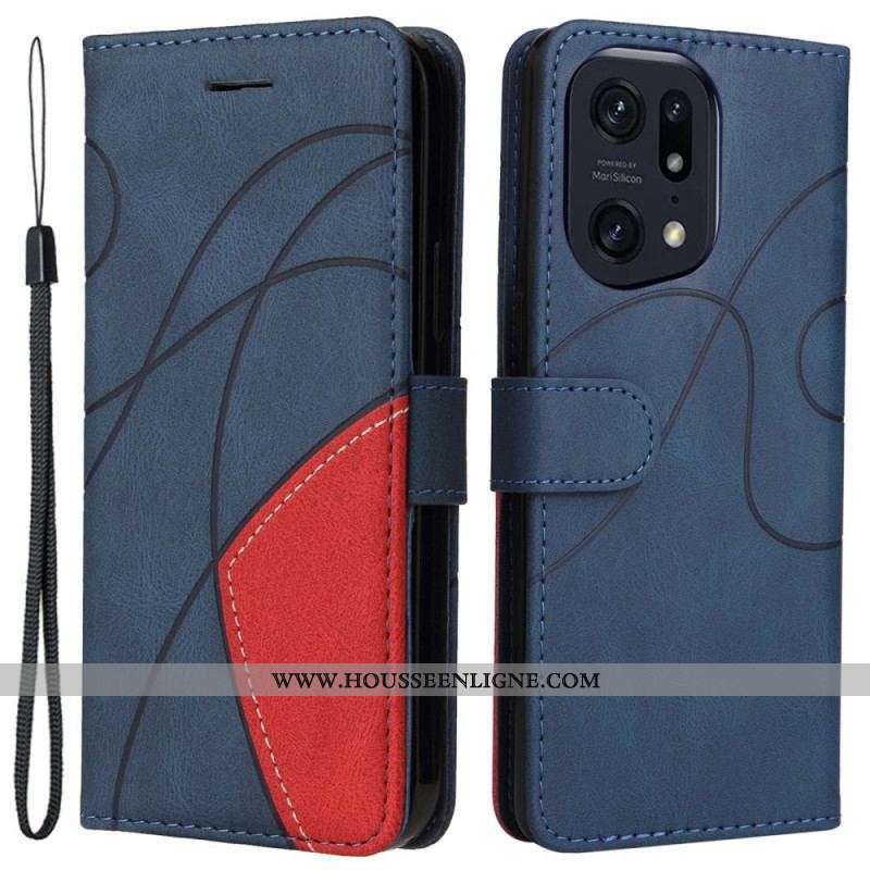 Housse Oppo Find X5 Pro Bicolore à Lanière