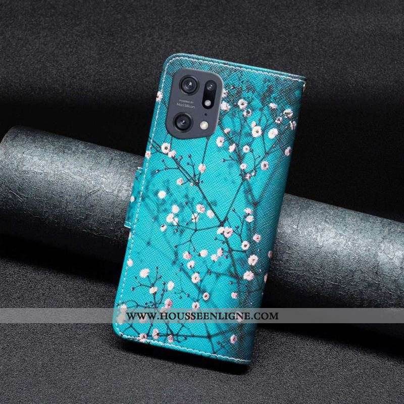Housse Oppo Find X5 Pro Branches Fleuries