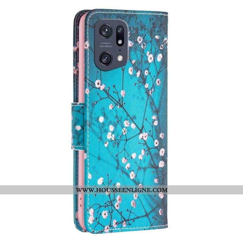 Housse Oppo Find X5 Pro Branches Fleuries