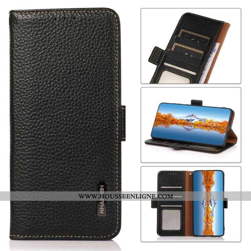 Housse Oppo Find X5 Pro Cuir Litchi KHAZNEH RFID
