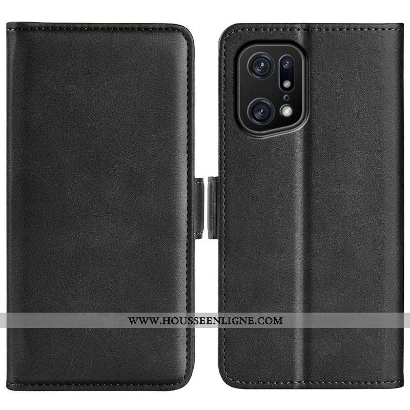 Housse Oppo Find X5 Pro Double Fermoir