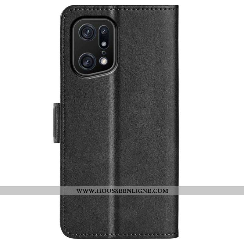 Housse Oppo Find X5 Pro Double Fermoir