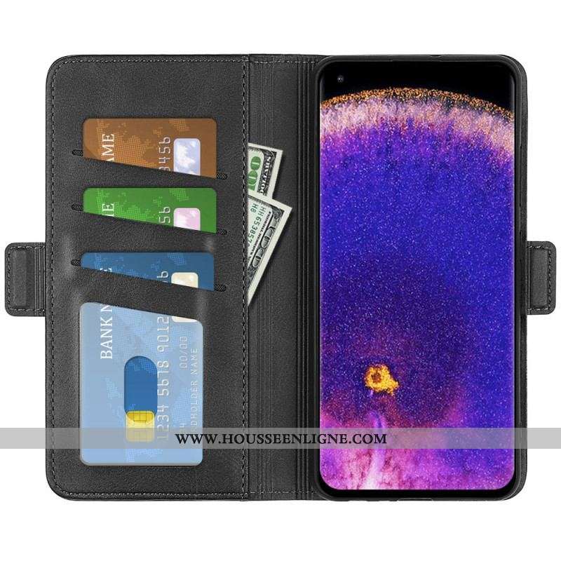 Housse Oppo Find X5 Pro Double Fermoir