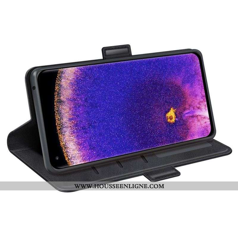 Housse Oppo Find X5 Pro Double Fermoir