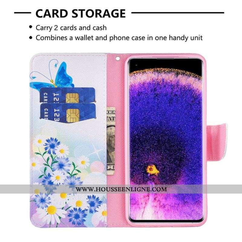 Housse Oppo Find X5 Pro Papillons Aquarelle