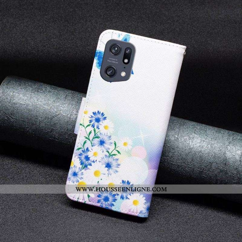 Housse Oppo Find X5 Pro Papillons Aquarelle