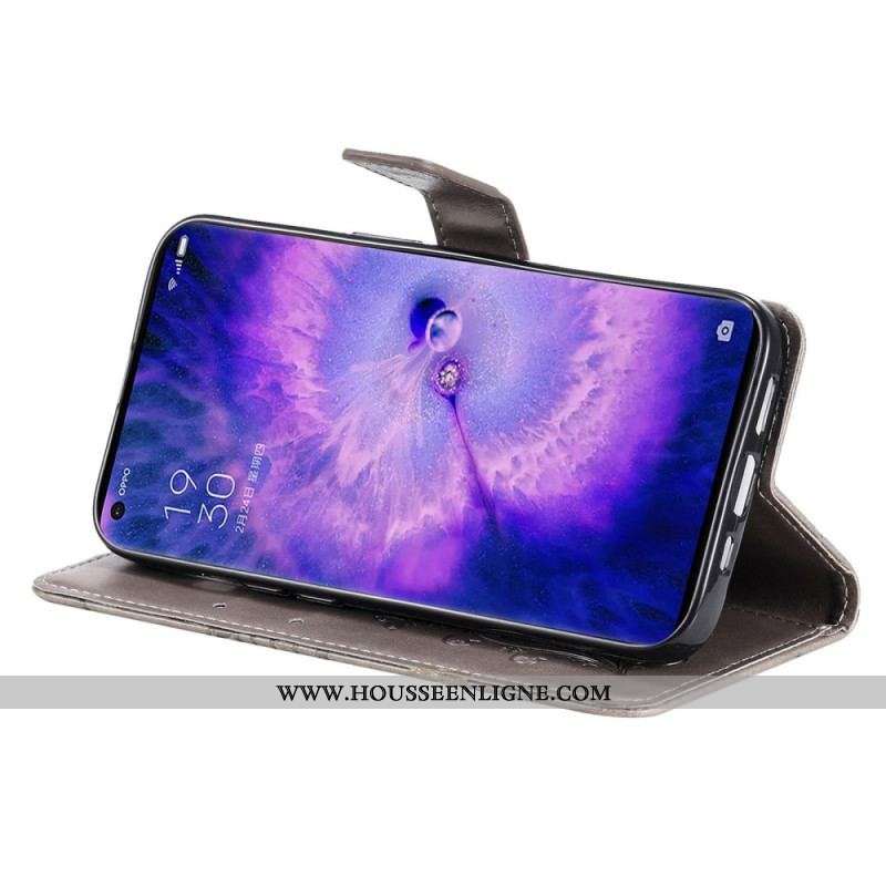 Housse Oppo Find X5 Pro Papillons Géants à Lanière