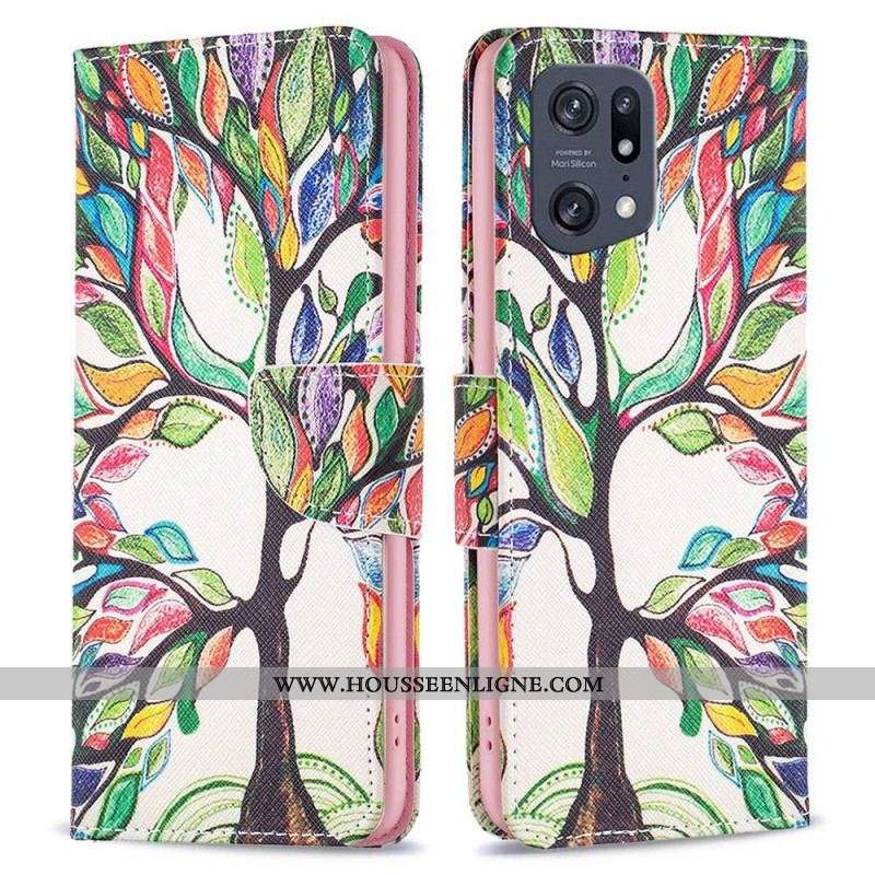 Housse Oppo Find X5 Pro Peinture Arbre