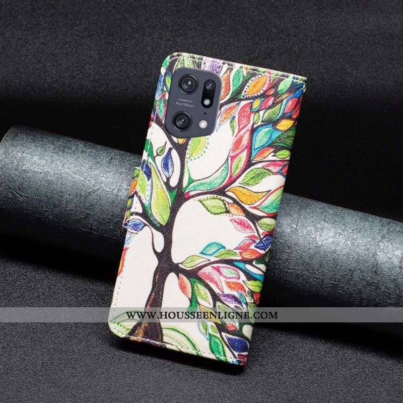 Housse Oppo Find X5 Pro Peinture Arbre