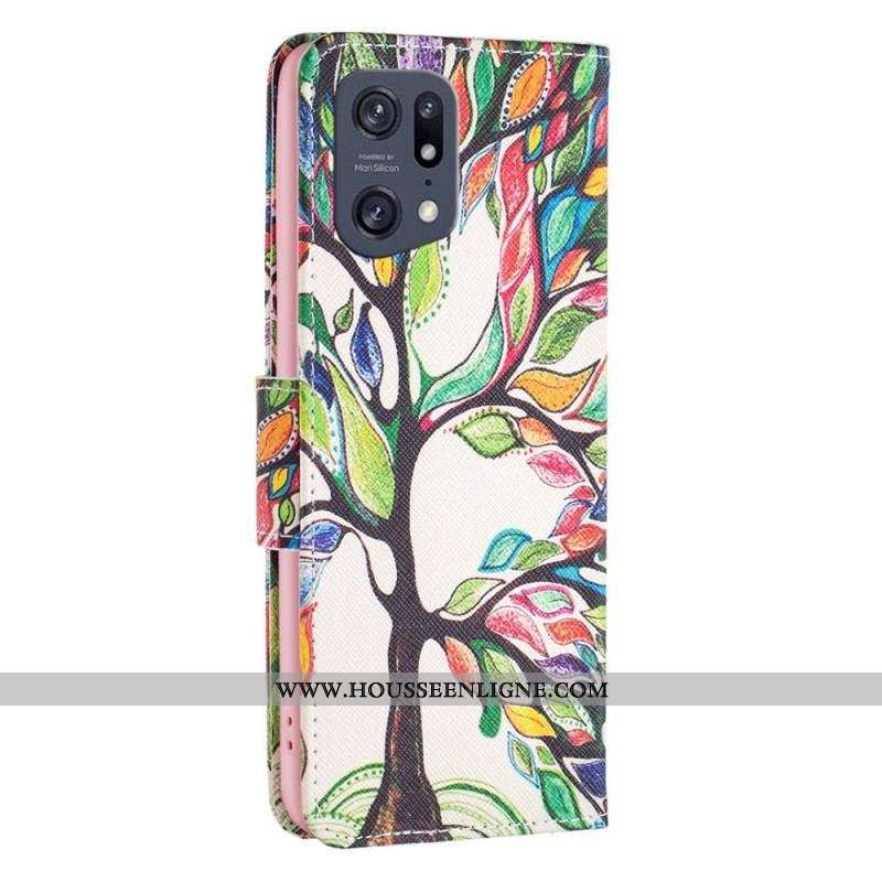 Housse Oppo Find X5 Pro Peinture Arbre
