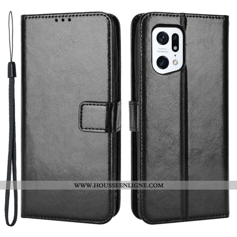 Housse Oppo Find X5 Pro Simili Cuir Flashy