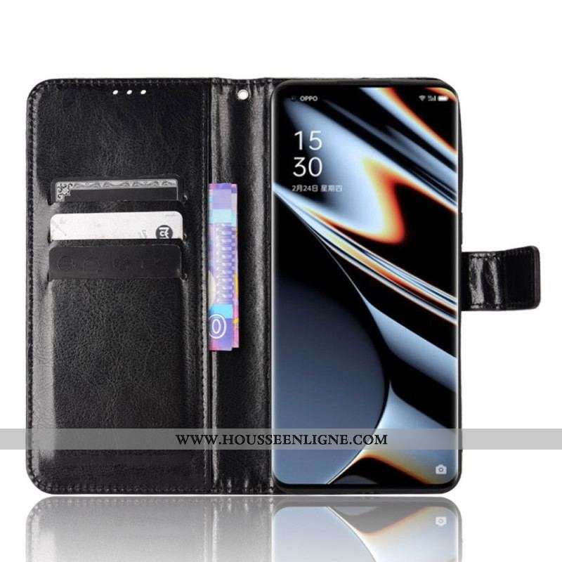 Housse Oppo Find X5 Pro Simili Cuir Flashy