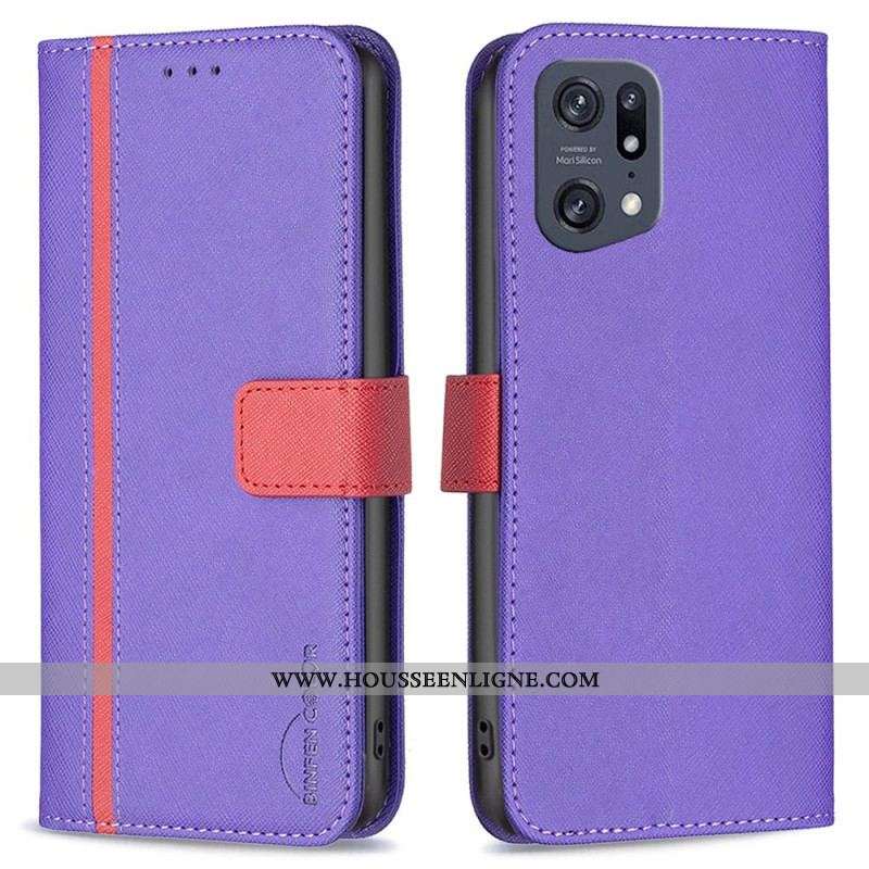 Housse Oppo Find X5 Pro Simili Cuir Tetxuré BINFEN COLOR