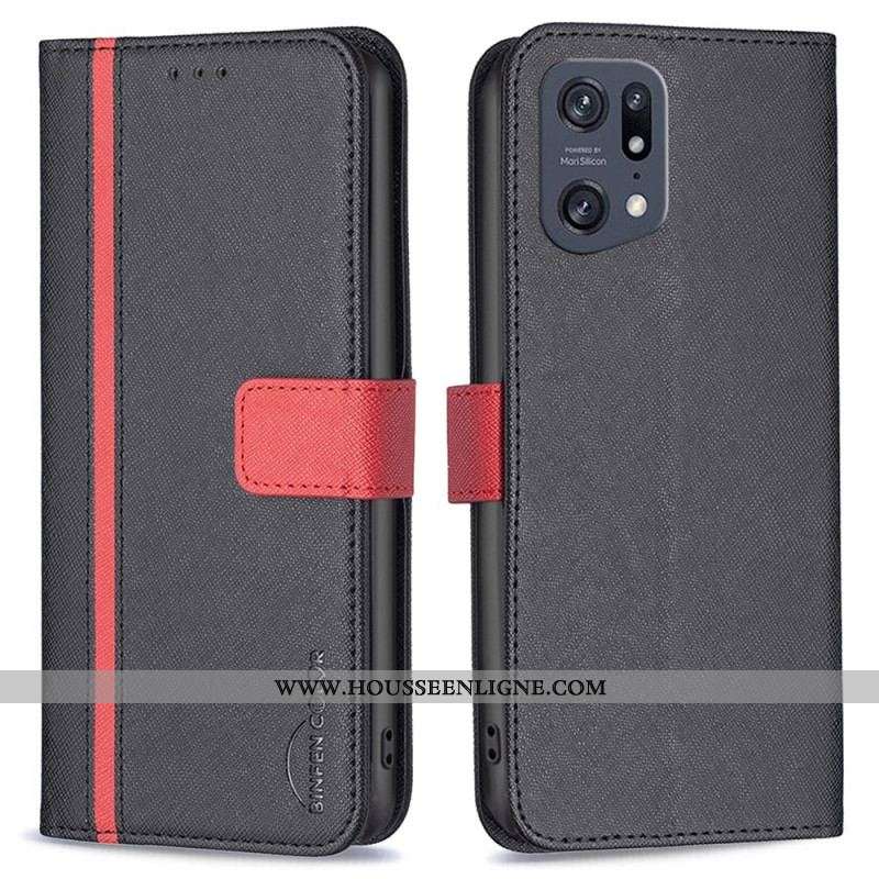 Housse Oppo Find X5 Pro Simili Cuir Tetxuré BINFEN COLOR