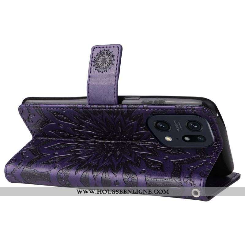 Housse Oppo Find X5 Pro Soleil à Lanière