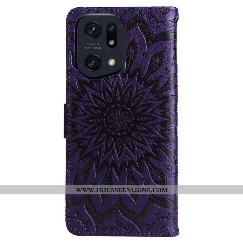 Housse Oppo Find X5 Pro Soleil à Lanière