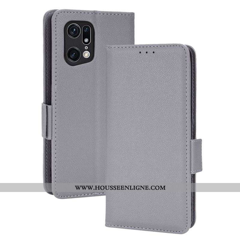 Housse Oppo Find X5 Pro Style Cuir Litchi Traditionnel
