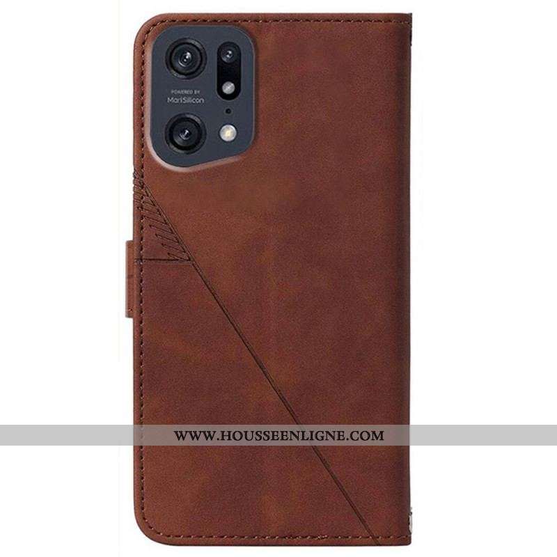 Housse Oppo Find X5 Pro Triangles avec Bandoulière