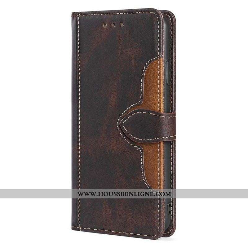 Housse Oppo Find X5 Simili Cuir Bicolore Stylish