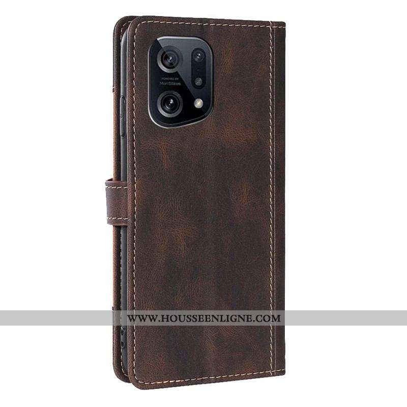 Housse Oppo Find X5 Simili Cuir Bicolore Stylish