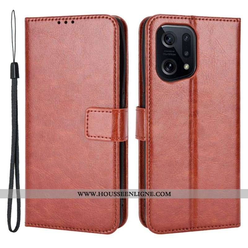 Housse Oppo Find X5 Simili Cuir Flashy