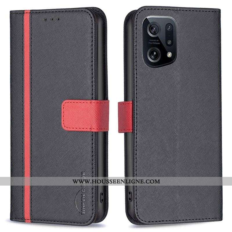 Housse Oppo Find X5 Simili Cuir Tetxuré BINFEN COLOR