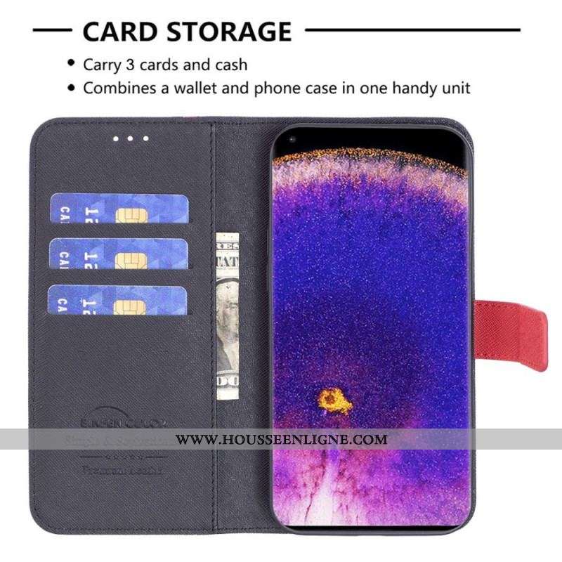 Housse Oppo Find X5 Simili Cuir Tetxuré BINFEN COLOR