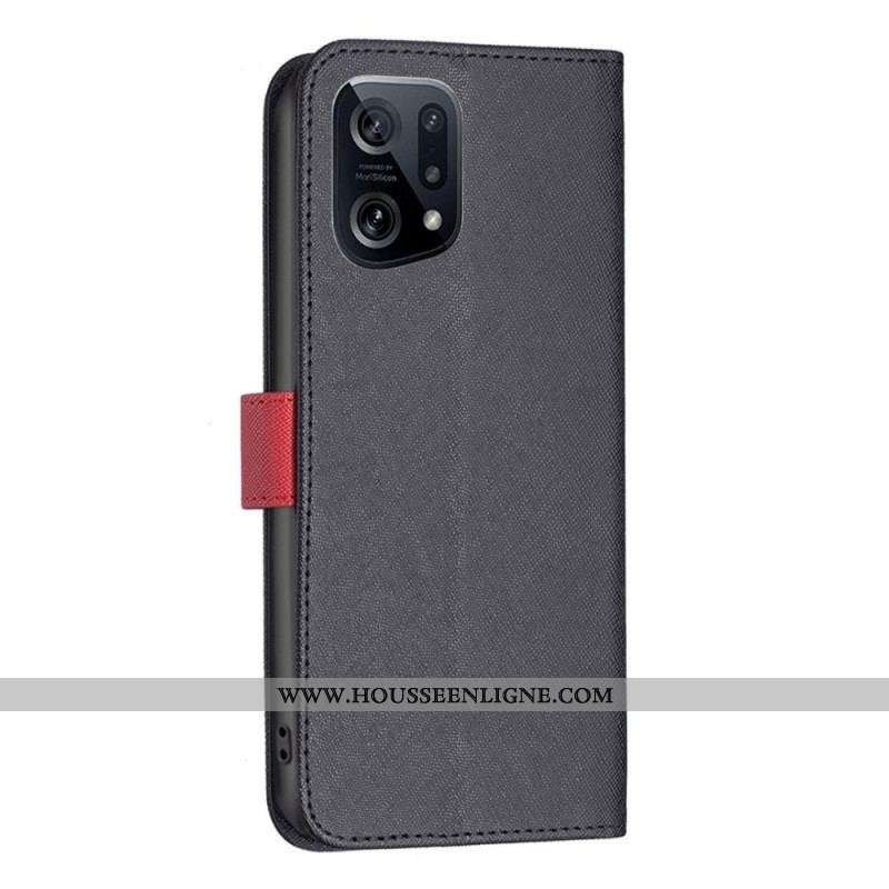 Housse Oppo Find X5 Simili Cuir Tetxuré BINFEN COLOR