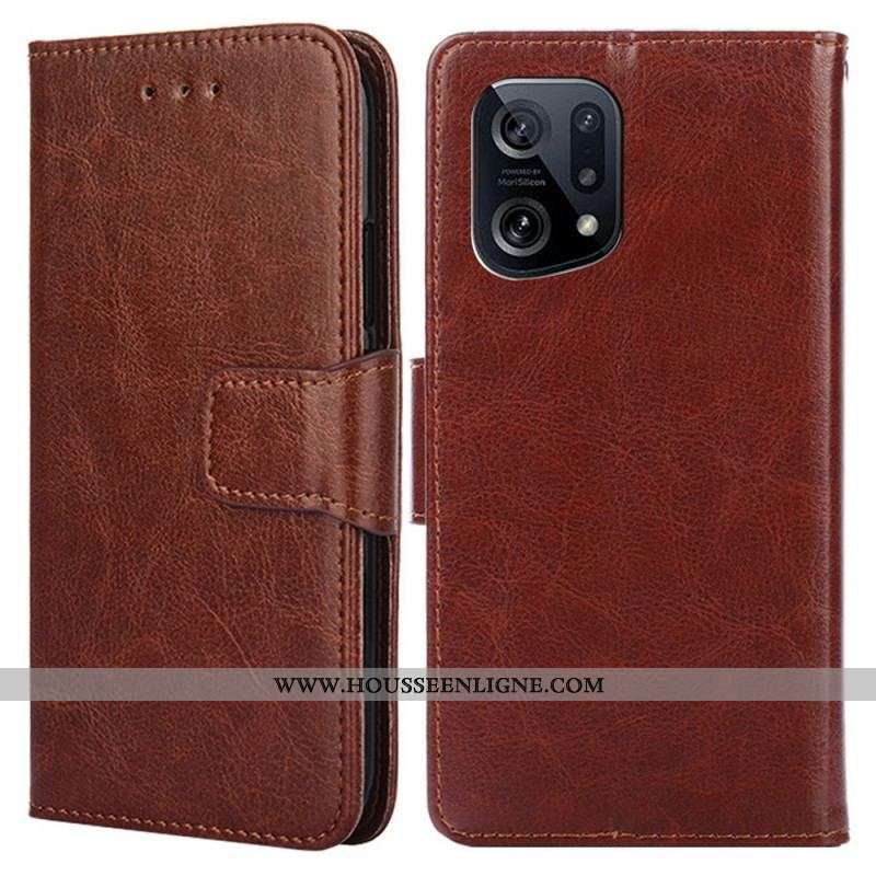 Housse Oppo Find X5 Simili Cuir Vintage