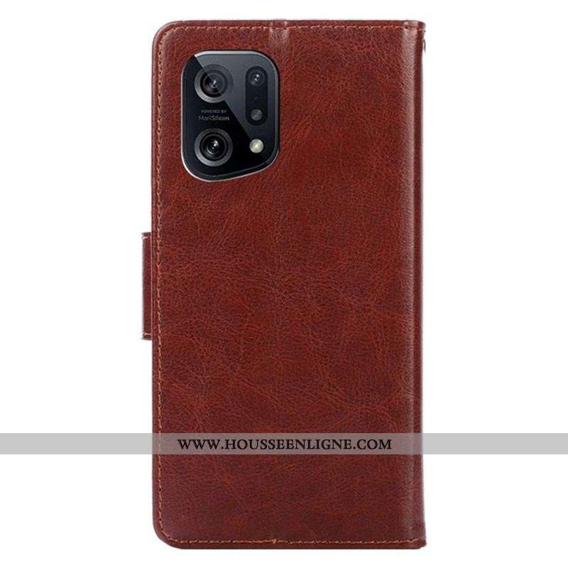 Housse Oppo Find X5 Simili Cuir Vintage