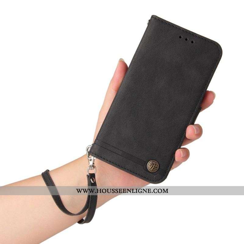 Housse Oppo Find X5 Style Cuir avec Rivet Décoratif