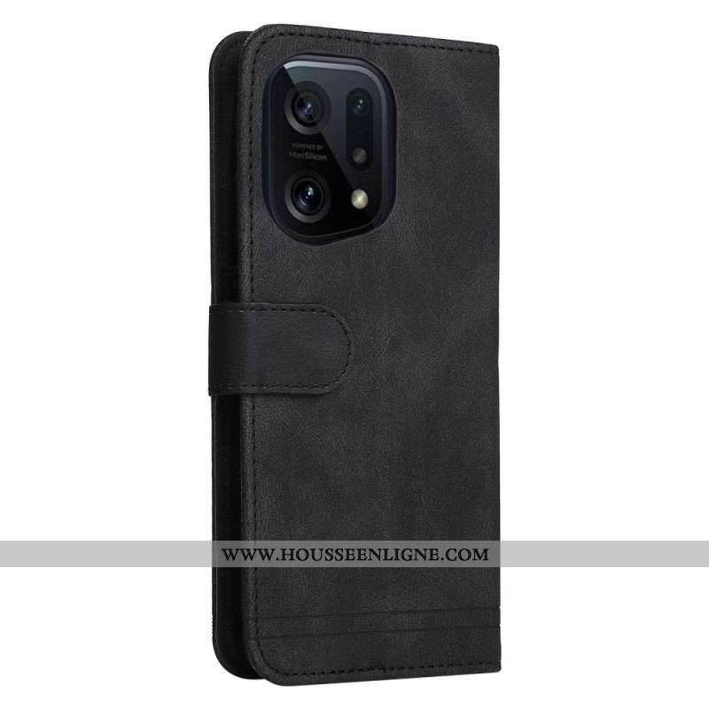 Housse Oppo Find X5 Style Cuir avec Rivet Décoratif