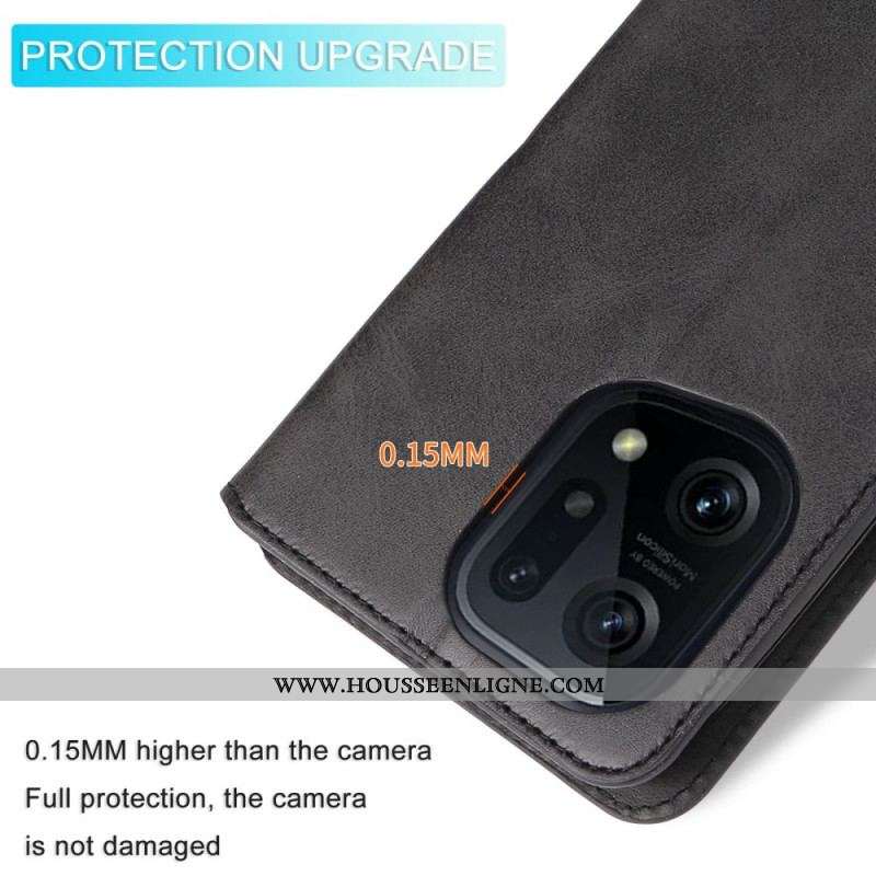 Housse Oppo Find X5 Style Cuir