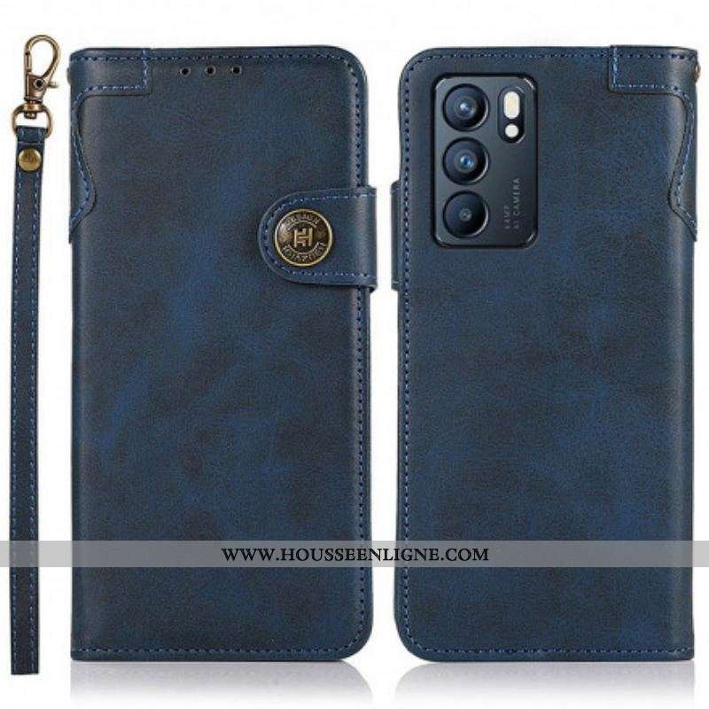 Housse Oppo Reno 6 5G Bouton Magnétique KHAZNEH