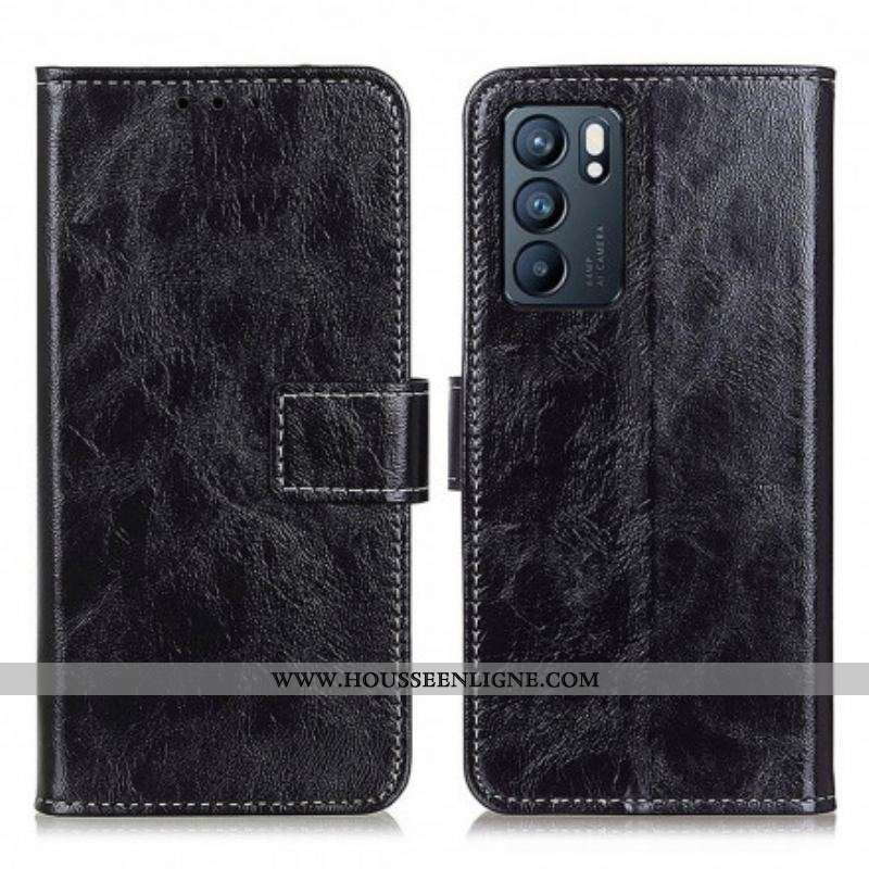 Housse Oppo Reno 6 5G Brillante et Coutures Apparentes