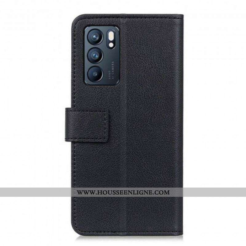 Housse Oppo Reno 6 5G Effet Cuir Classique Simple