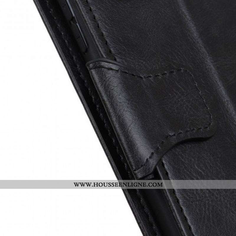 Housse Oppo Reno 6 5G Effet Cuir Fermoir Réversible