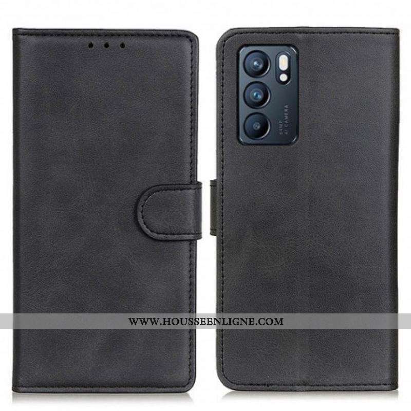 Housse Oppo Reno 6 5G Effet Cuir Mat Rétro
