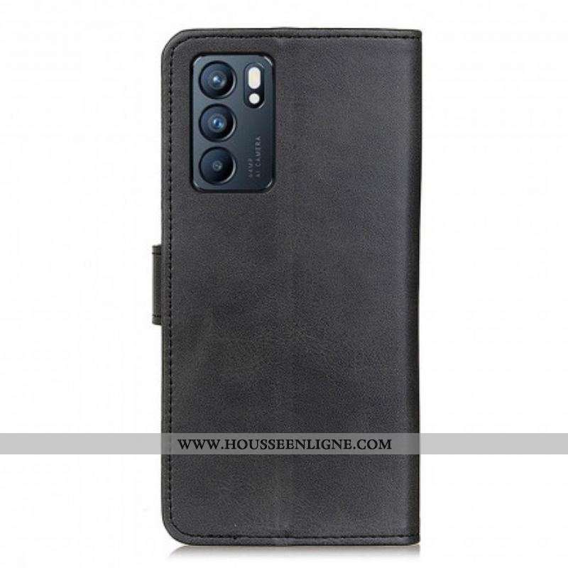 Housse Oppo Reno 6 5G Effet Cuir Mat Rétro