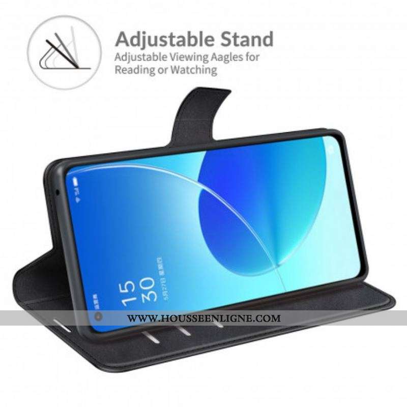 Housse Oppo Reno 6 5G Effet Cuir Slim Extrême