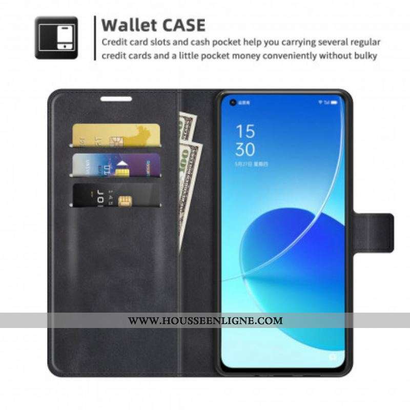 Housse Oppo Reno 6 5G Effet Cuir Slim Extrême