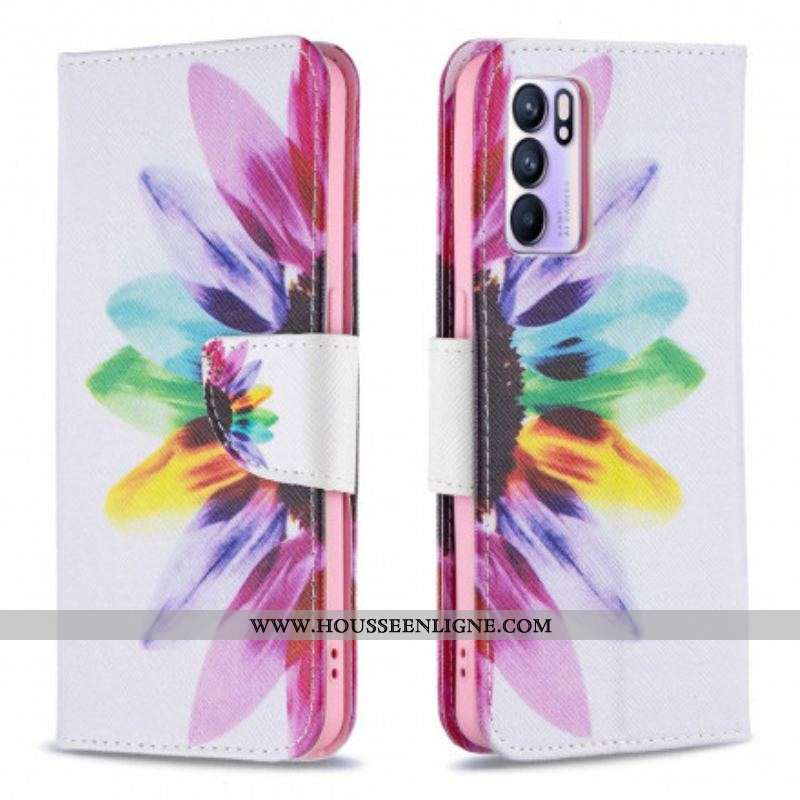 Housse Oppo Reno 6 5G Fleur Aquarelle