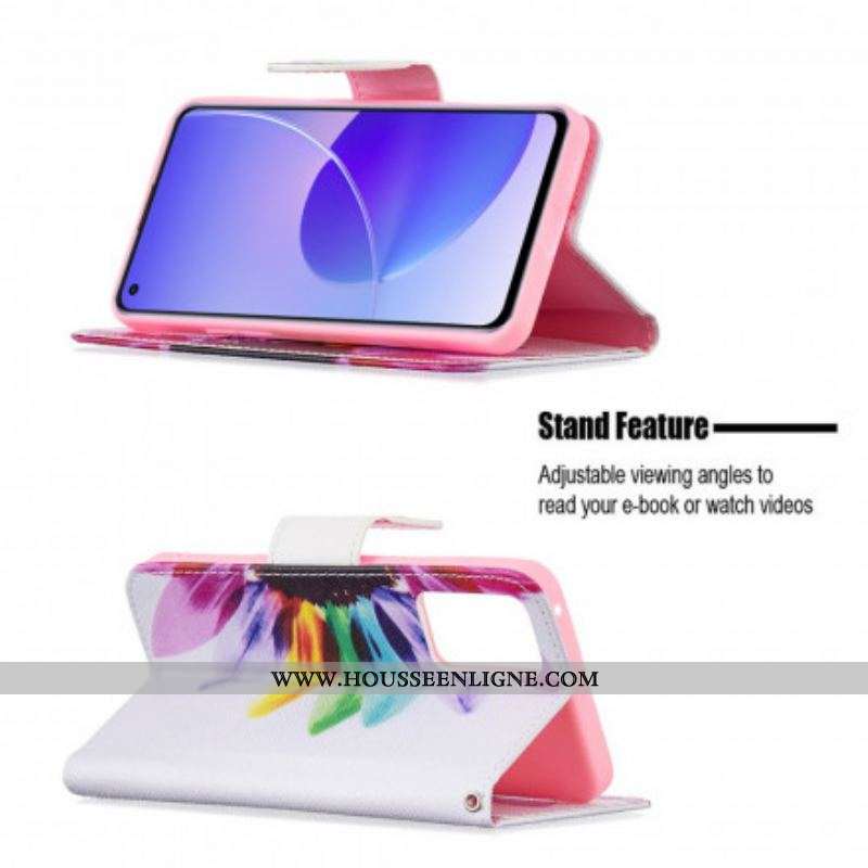 Housse Oppo Reno 6 5G Fleur Aquarelle