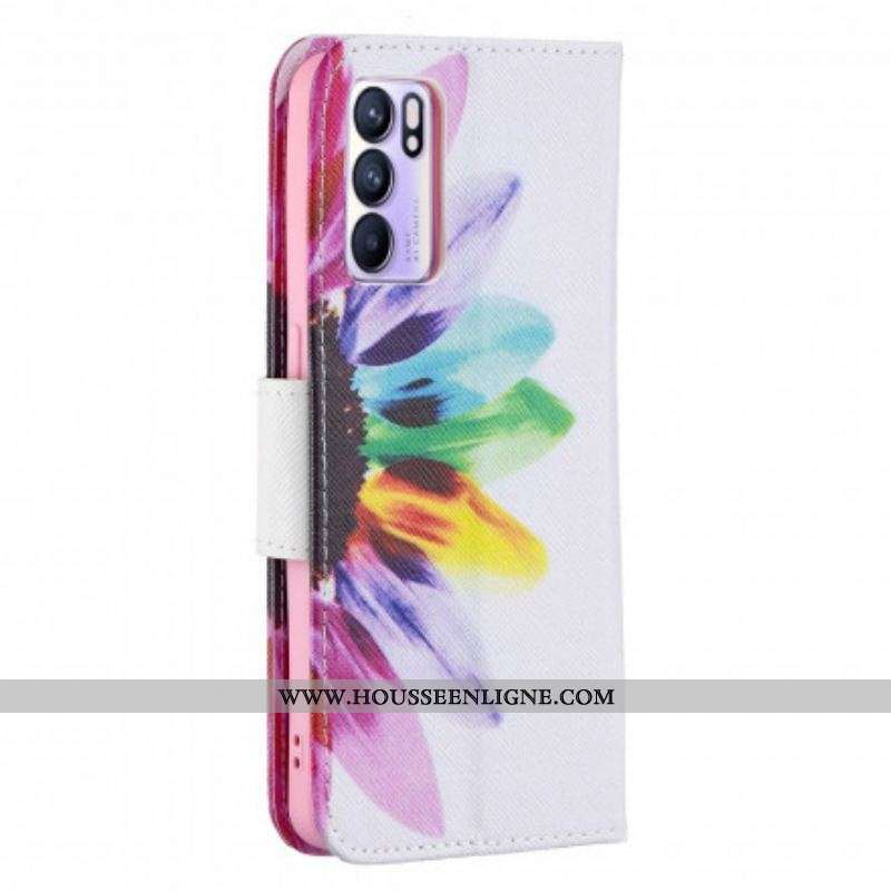 Housse Oppo Reno 6 5G Fleur Aquarelle