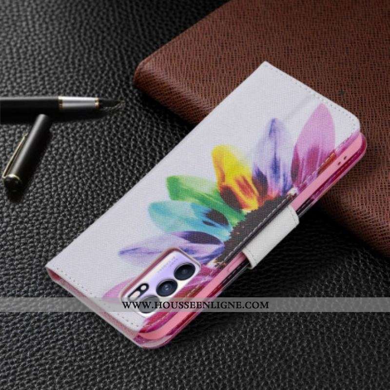 Housse Oppo Reno 6 5G Fleur Aquarelle