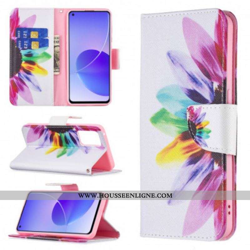 Housse Oppo Reno 6 5G Fleur Aquarelle