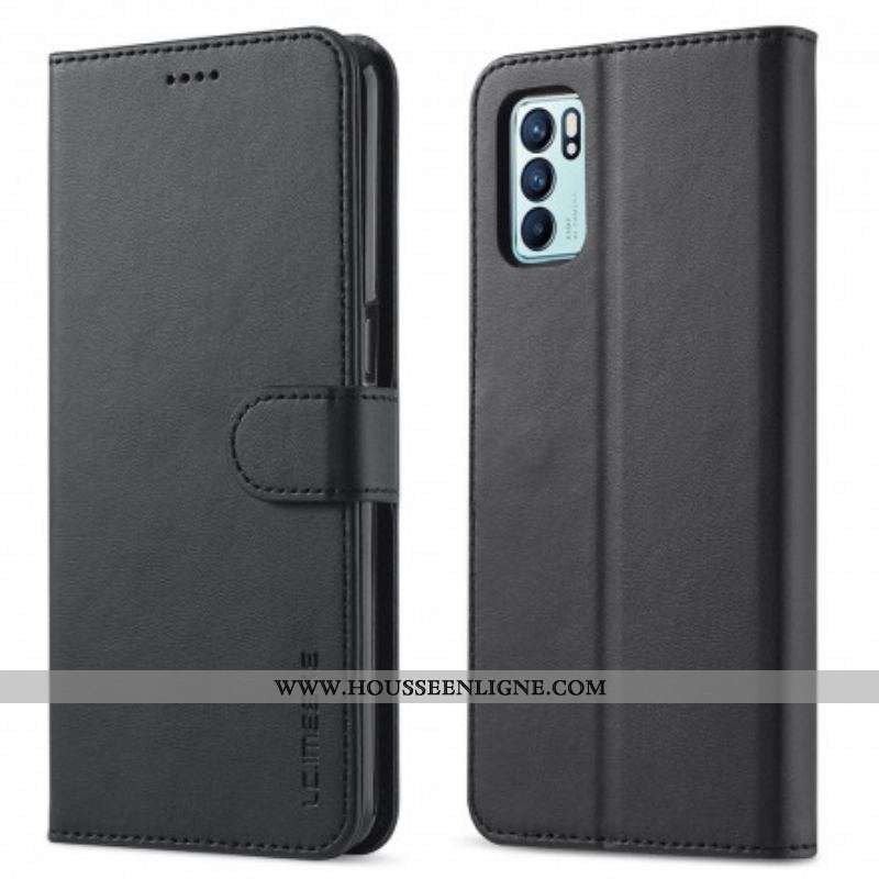 Housse Oppo Reno 6 5G LC.IMEEKE Effet Cuir